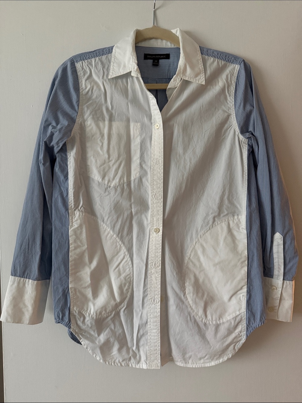 Banana Republic women’s Two-Tone Blue and White Button-Up Shirt